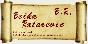 Belka Ratarević vizit kartica